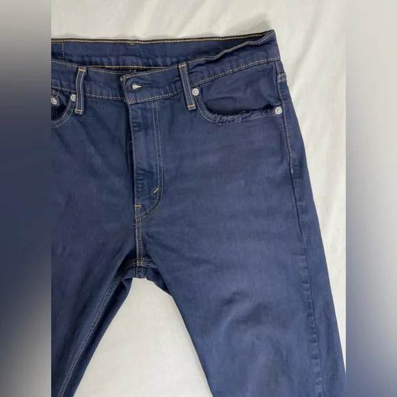 Levi Mens Jeans Straight Legs Navy Blue W32 L30 - Picture 8 of 12